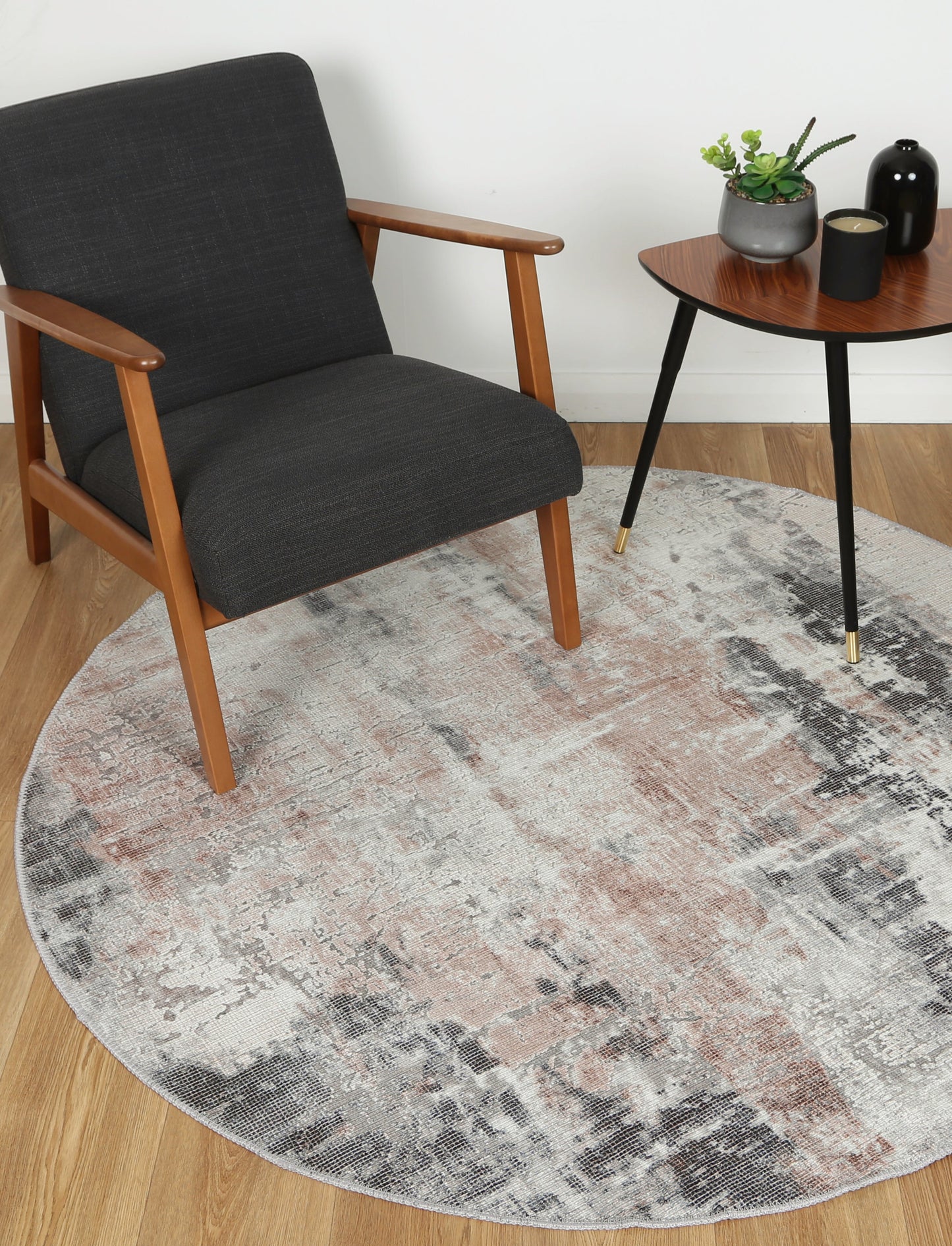 Abstract Twilight Ash Round Rug - VITAL 2286-02