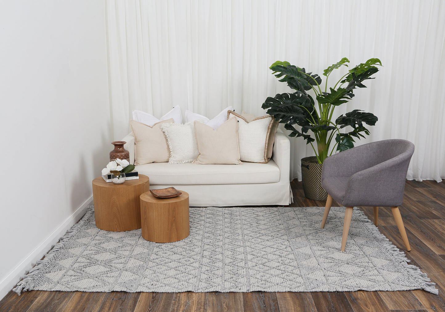 Diego Inca Grey Wool Rug - DIEG01