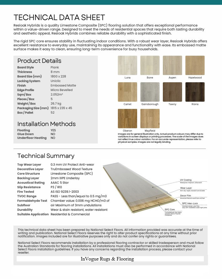 Resioak Kiona Hybrid 8mm (Price per sqm)