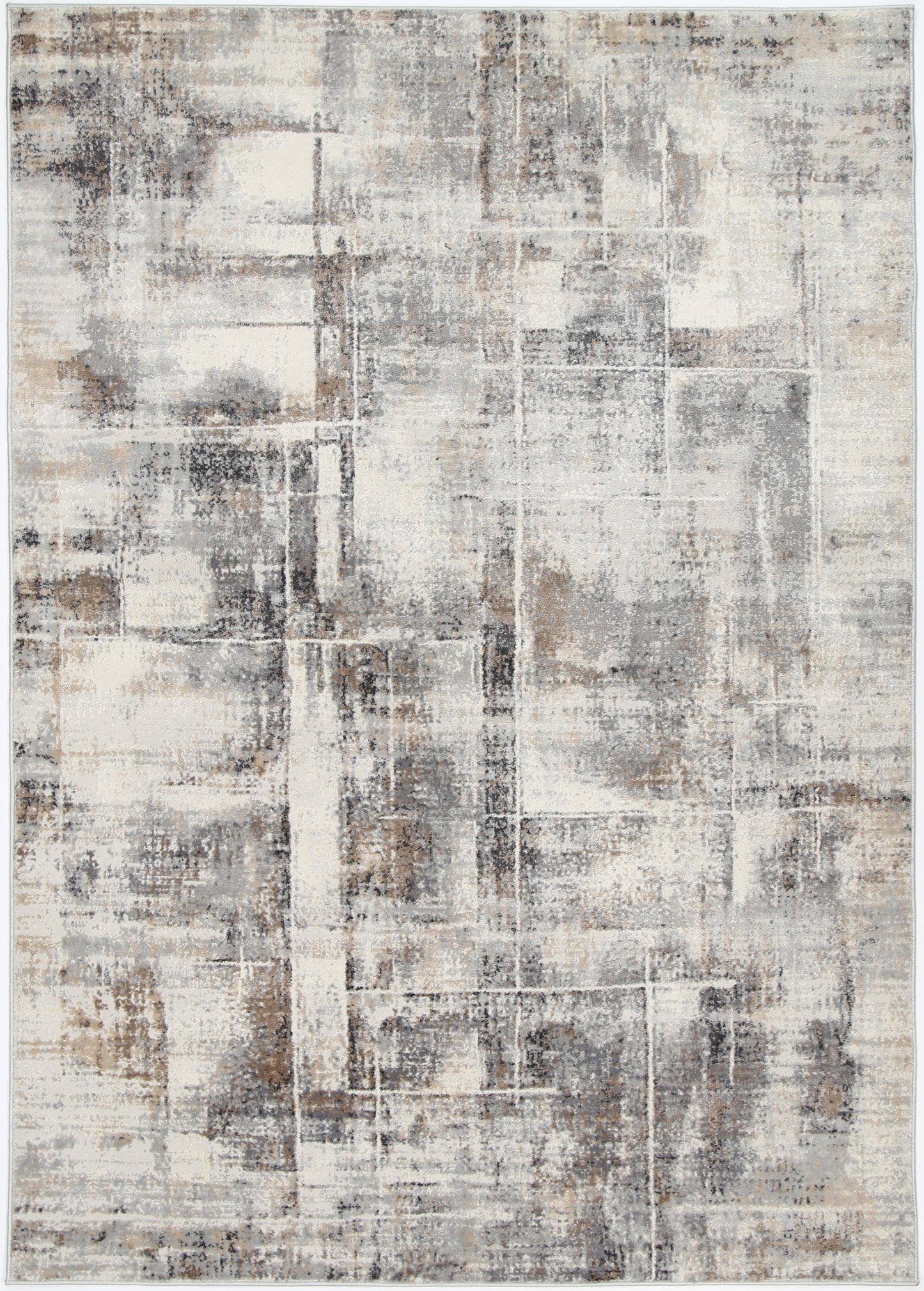 Expressions Beige Grey Modern Rug - EX07