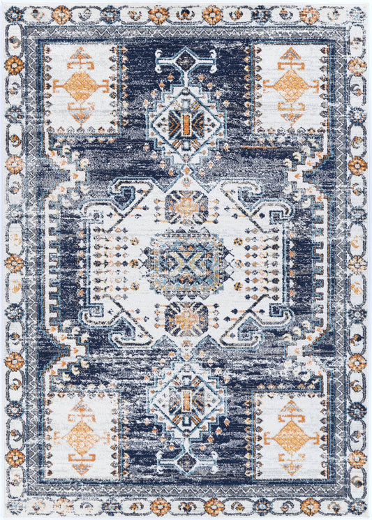 Provence Taza Blue Cream Transitional Rug - PROV06