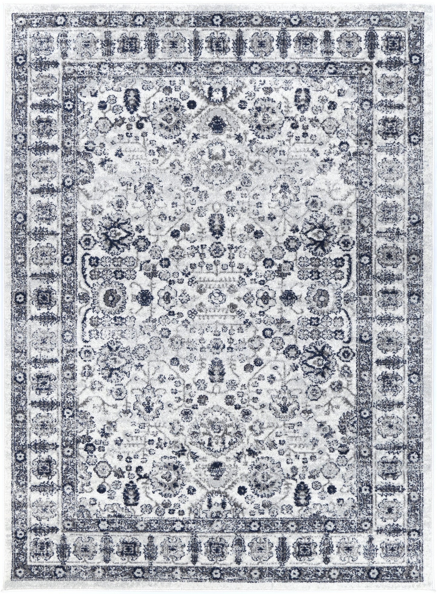 Provence Bonaparte Navy Cream Traditional Rug - PROV16