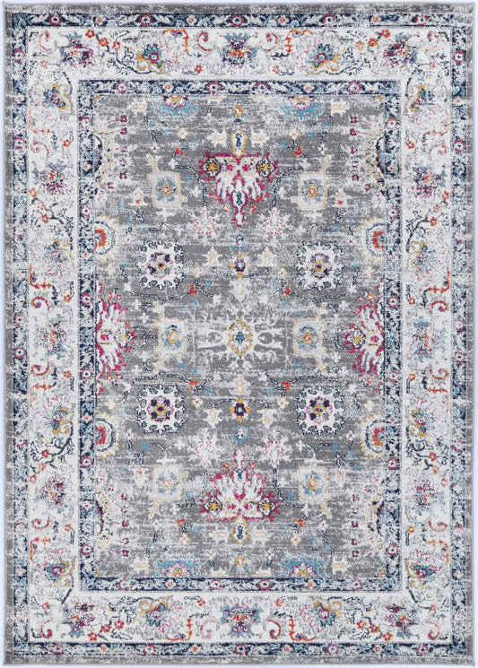 Provence Somerset Grey Multi Traditional Rug - PROV19