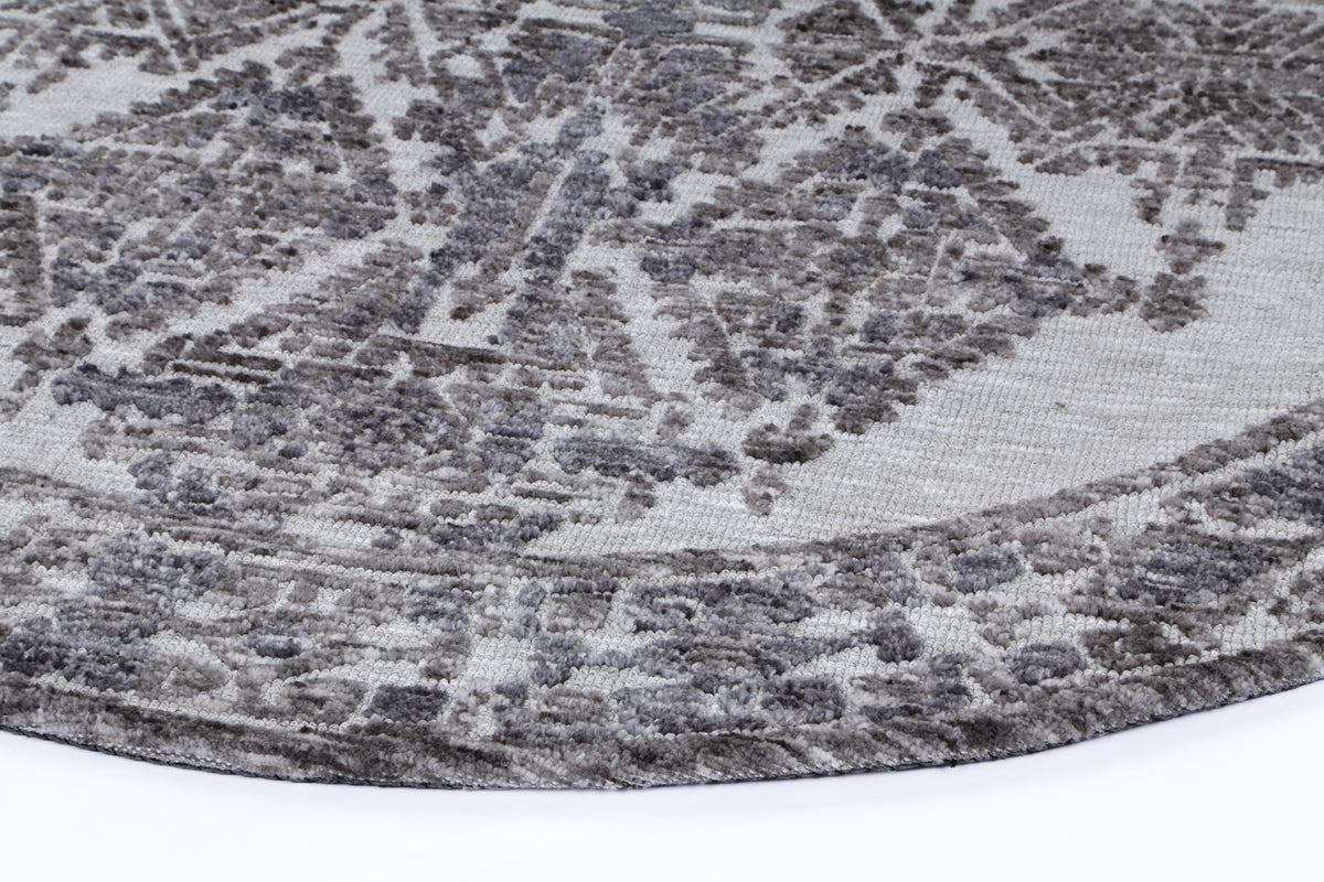 Round Slate Grey Rug Amritsar Beas Grey Round Cotton Blend Rug – InVogue Rugs and Flooring ...