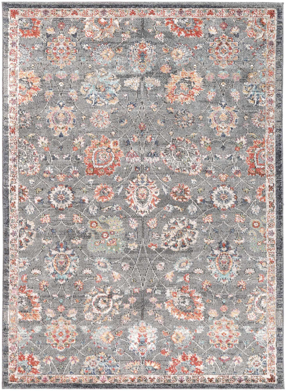 Ezra Grey Floral Rug l Qaleen - Online Rug Store – InVogue Rugs and ...