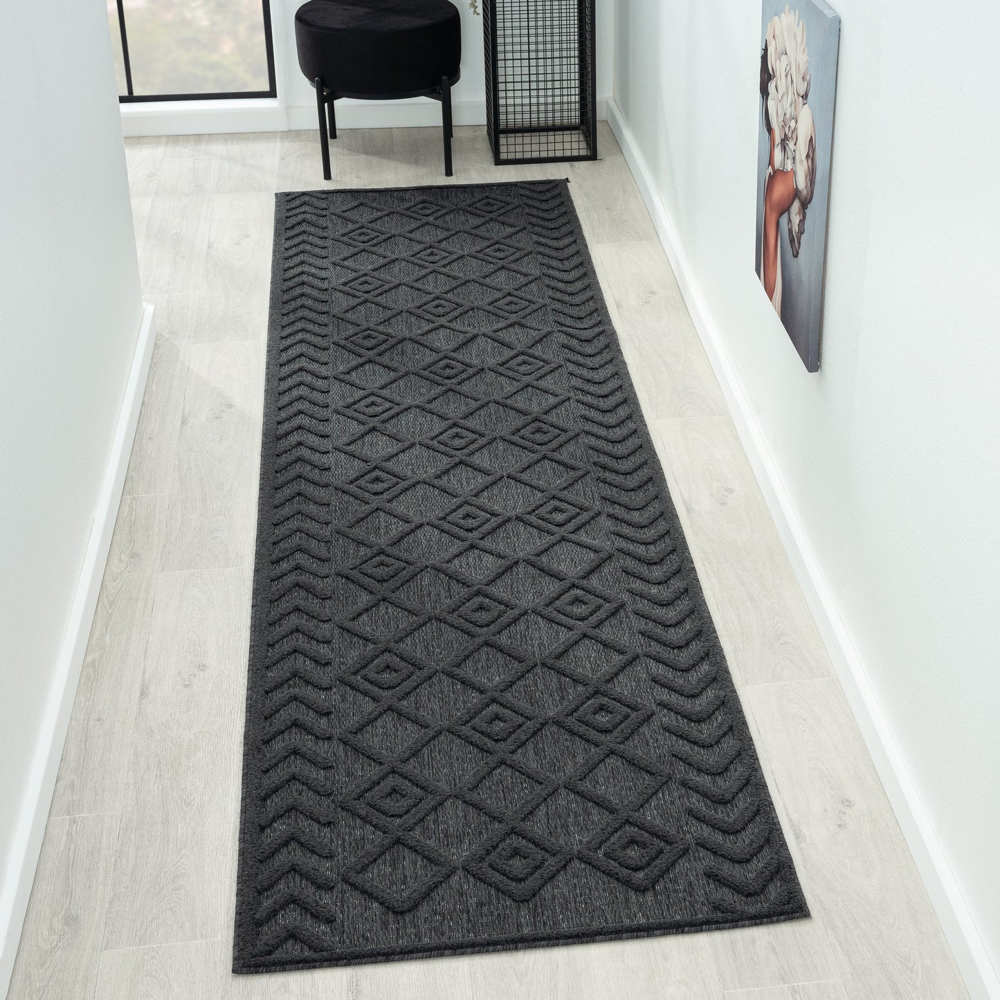 Calm 416 Charcoal Hallway Runner