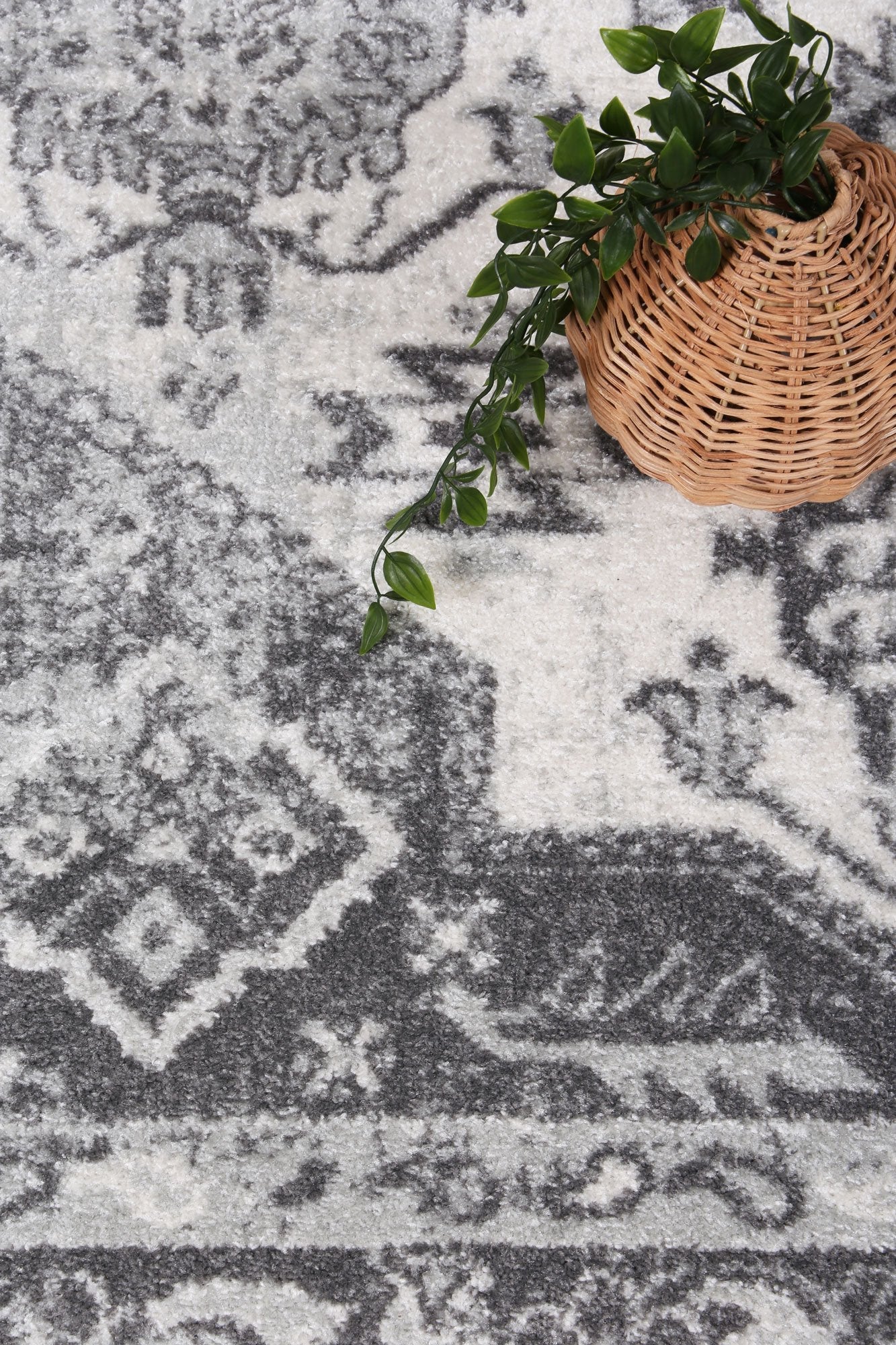 Ligures White Grey Traditional Rug