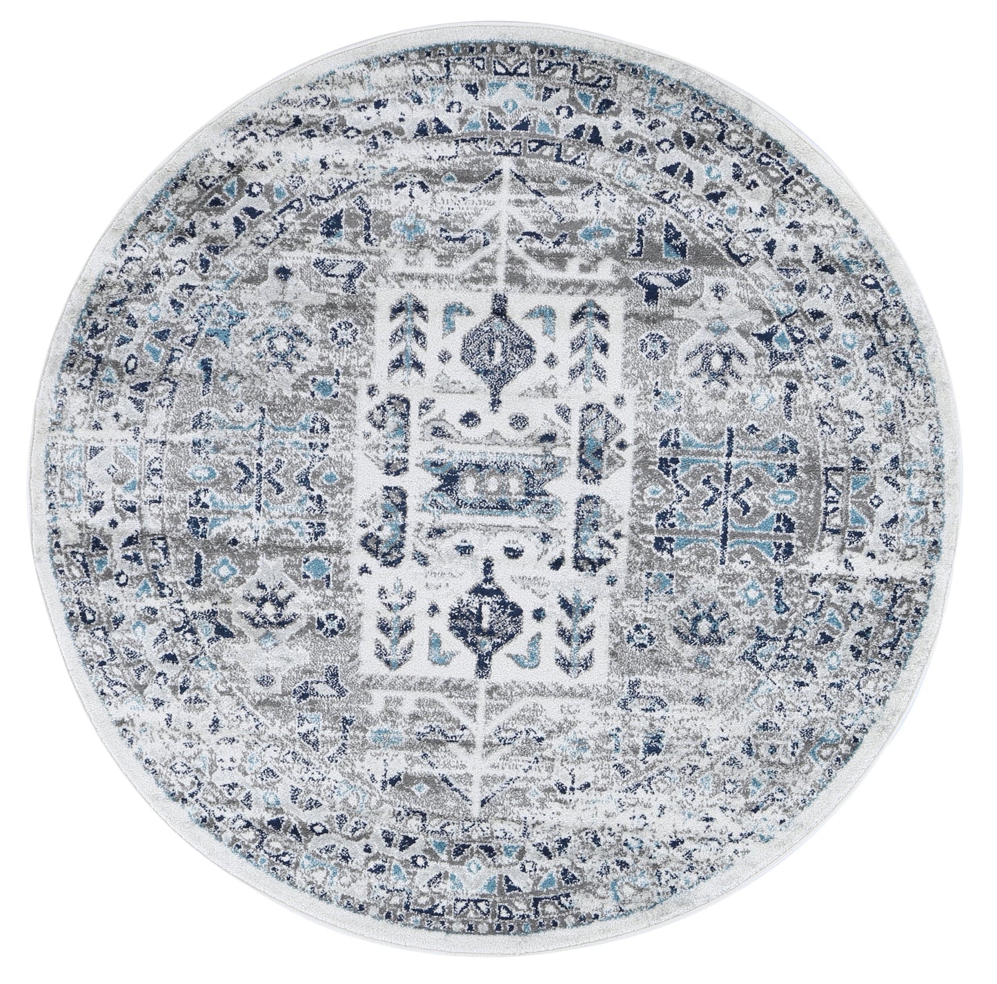 Ligures Cream Blue Traditional Rug