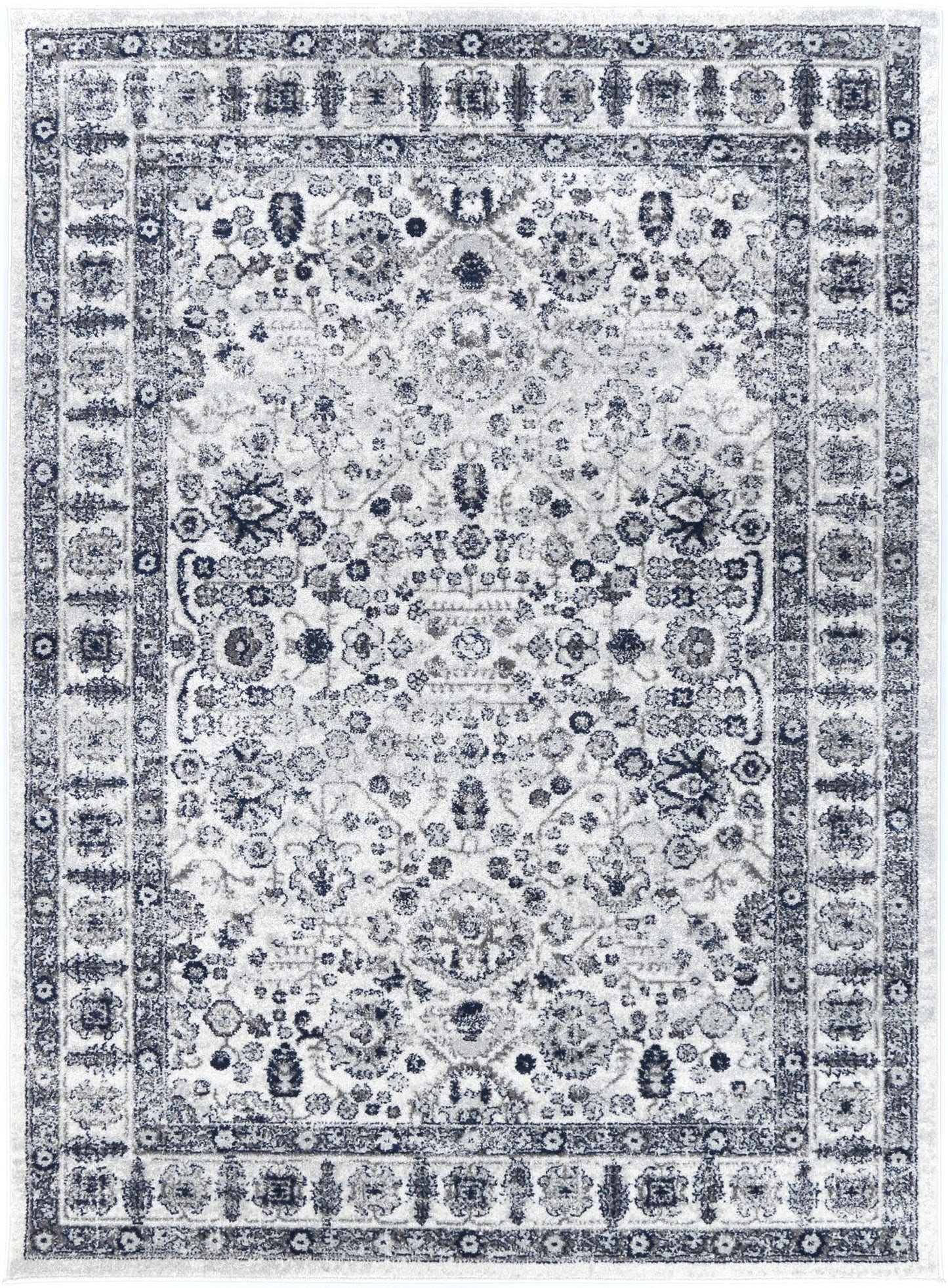 Ligures Navy Cream Traditional Rug