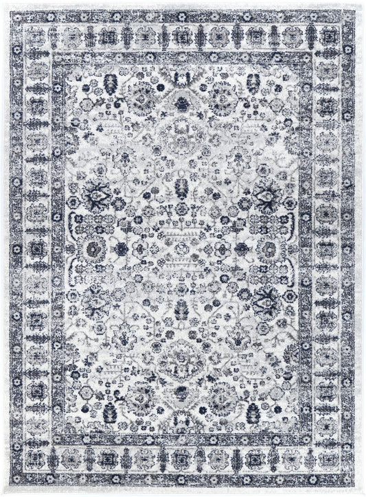 Ligures Navy Cream Traditional Rug