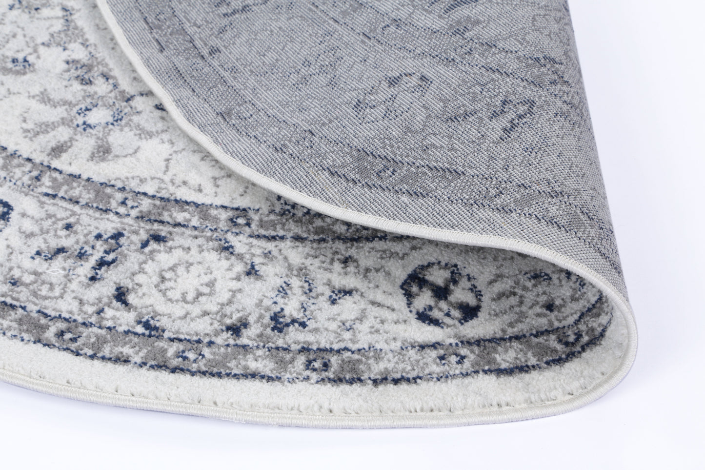 Ligures Navy Cream Traditional Rug