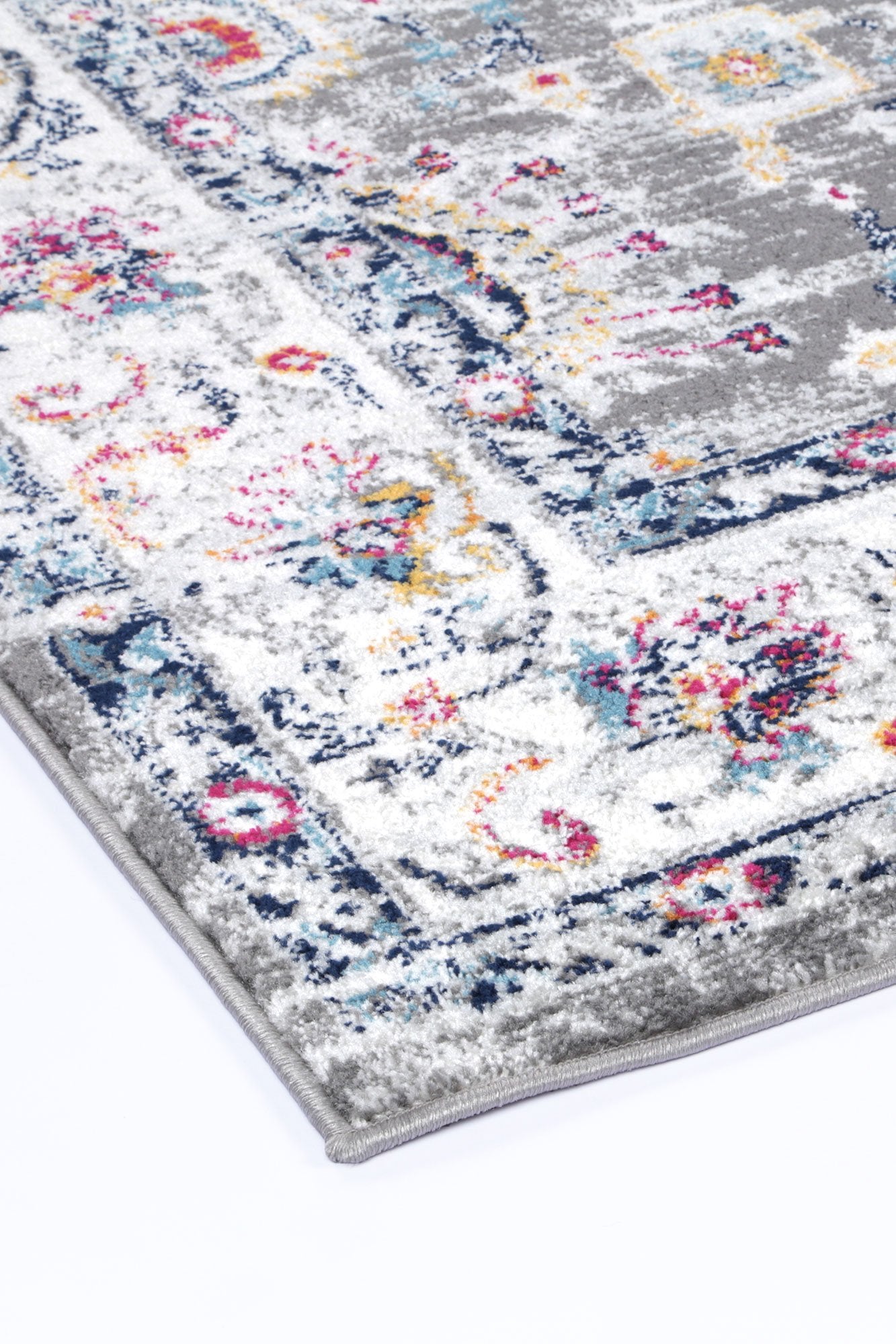 Ligures Grey Multi Traditional Rug