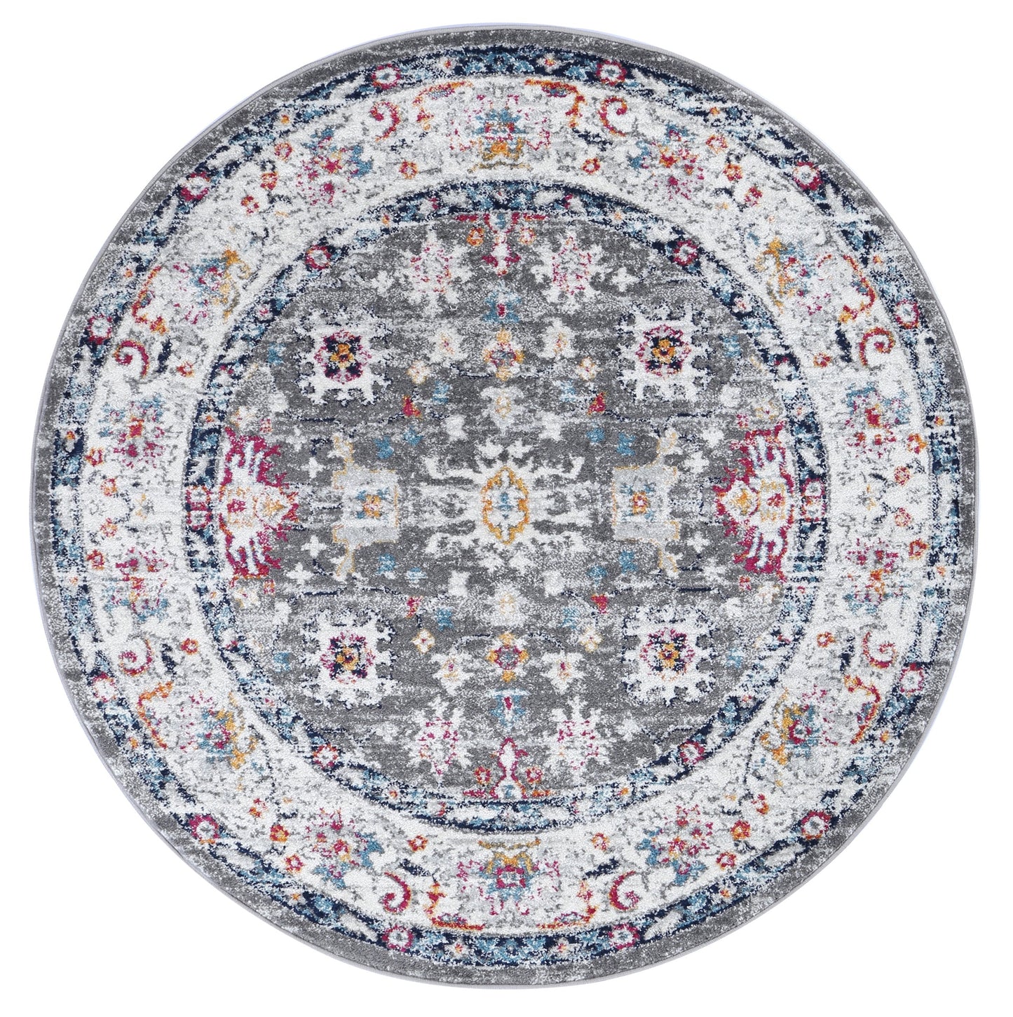 Ligures Grey Multi Traditional Rug