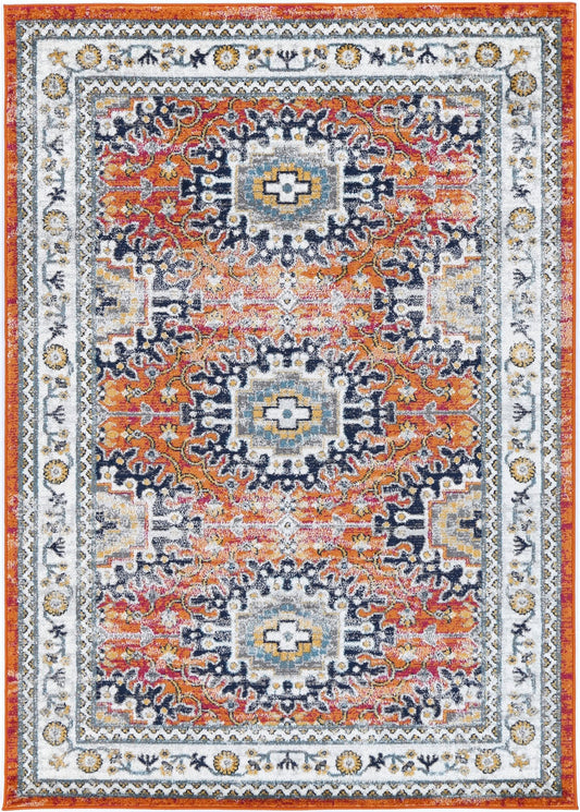 Ligures Rust Multi Traditional Rug