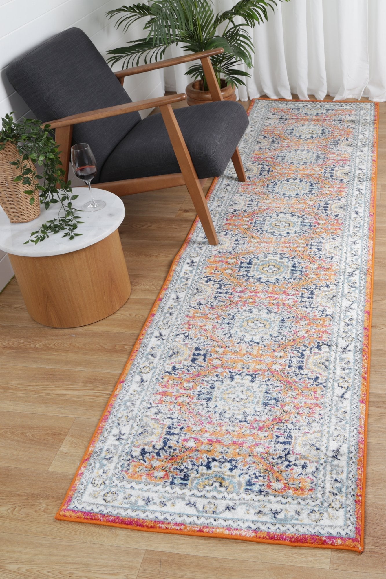 Ligures Rust Multi Traditional Rug
