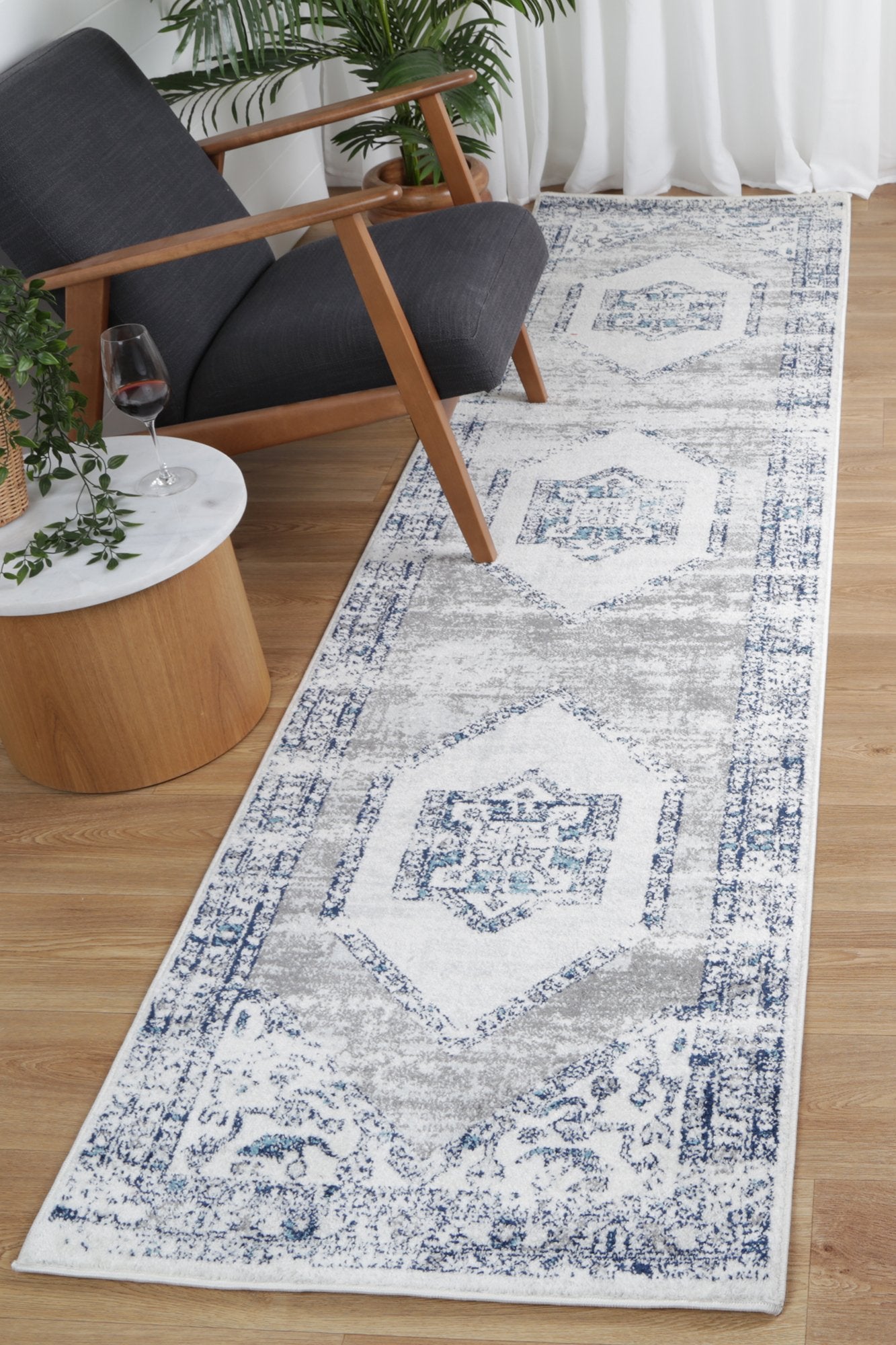 Ligures Navy Cream Ancient Rug